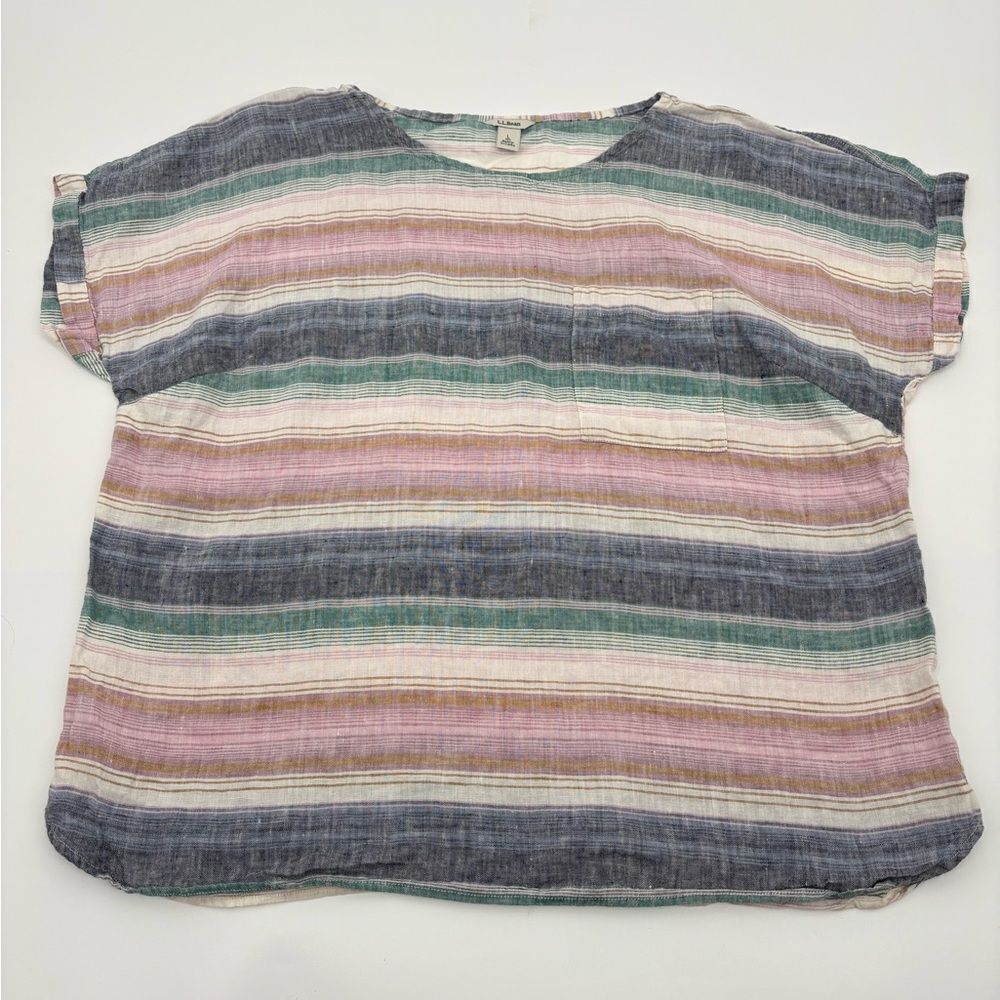 Ll bean | linen Striped Multicolor Women's Top